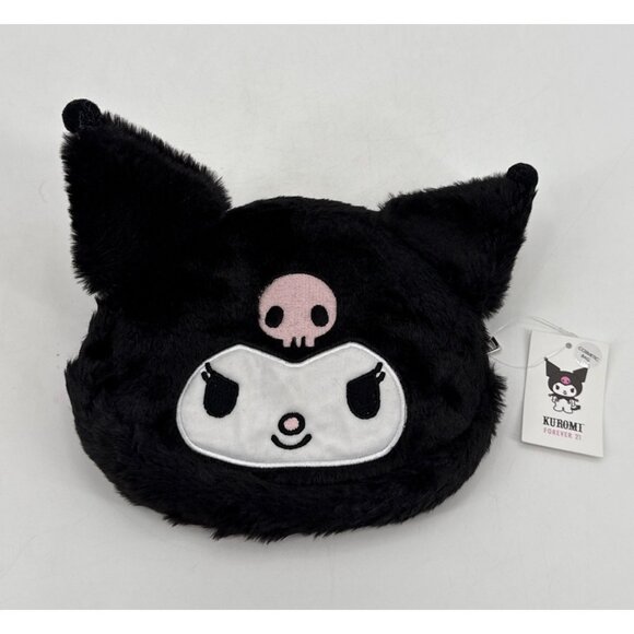 Kuromi Forever 21 Faux Fur Cosmetic Bag Sanrio New - Picture 1 of 8